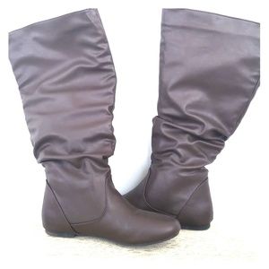 Brown riding boots